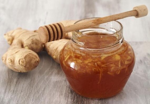 العسل الطبيعي مع جذر الزنجبيل يزيد من الفاعلية.
